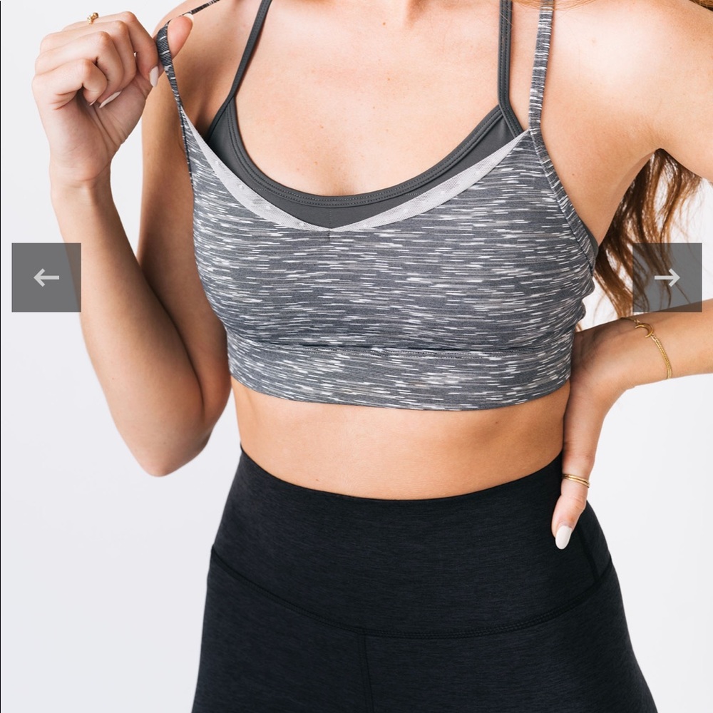 Grey Zyia Active Luxe Strappy Sports Bra Size Medium